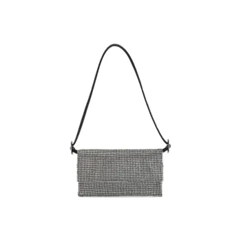 BENEDETTA BRUZZICHES Fabric Handbag Shoulder Bag Women's Black & Silver