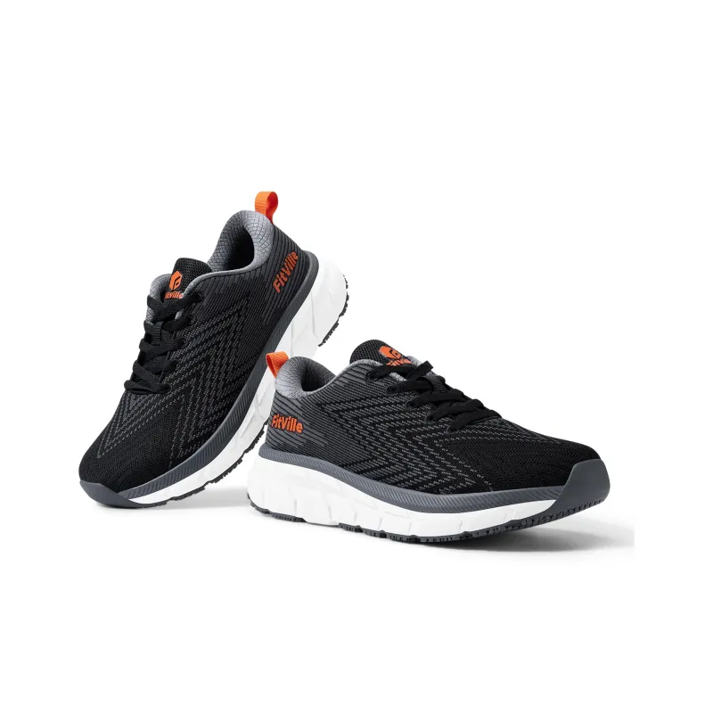 Fitville Running Shoes Men Low Top Black Gray/Slate Blue-5