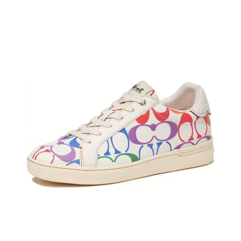 COACH Clip Slip Resistant Low Top Skateboard Shoes Women's White-2