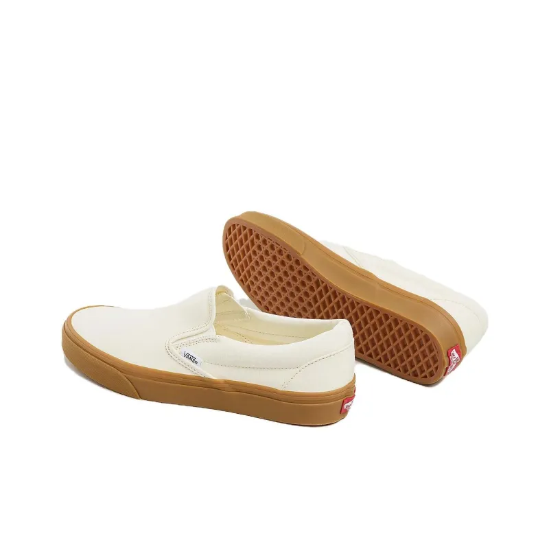 Vans Slip on Anti Slip Wear Resistant Low Top Skateboard Shoes Unisex Beige White Brown-4