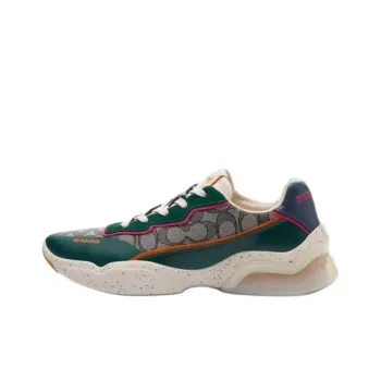 COACH Low Top Casual Shoes Men's Dark Green