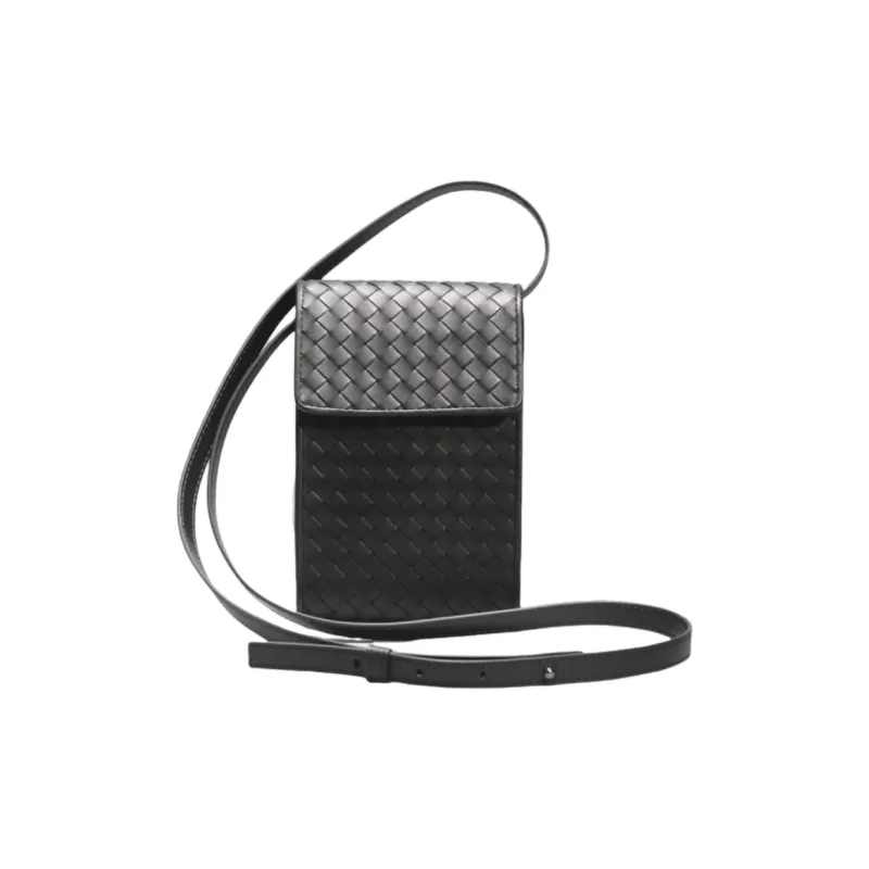 CMLZIUA Top Grain Cow Leather Cell Phone Pouch Unisex Black-3