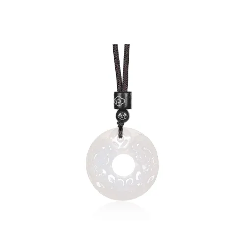 Cuiya Golden Building Chalcedony Jade Necklaces Unisex