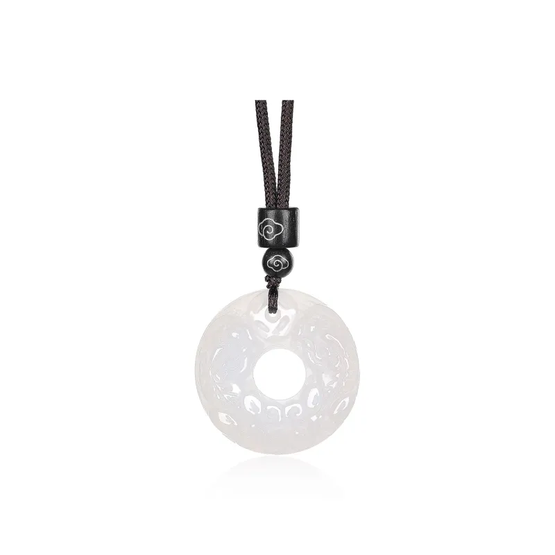 Cuiya Golden Building Chalcedony Jade Necklaces Unisex-0