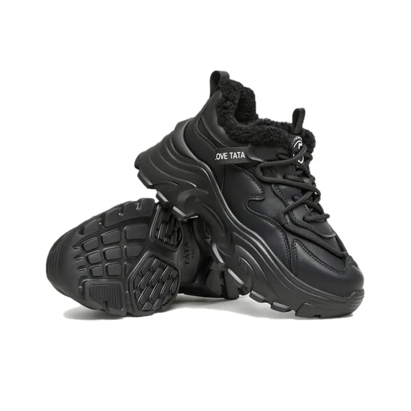 TATA Chunky Sneakers Women's Low Top Solid Color-4