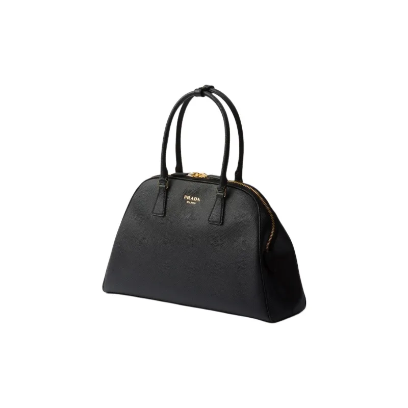 PRADA Saffiano Leather Handbag Large Size Women's Black-1