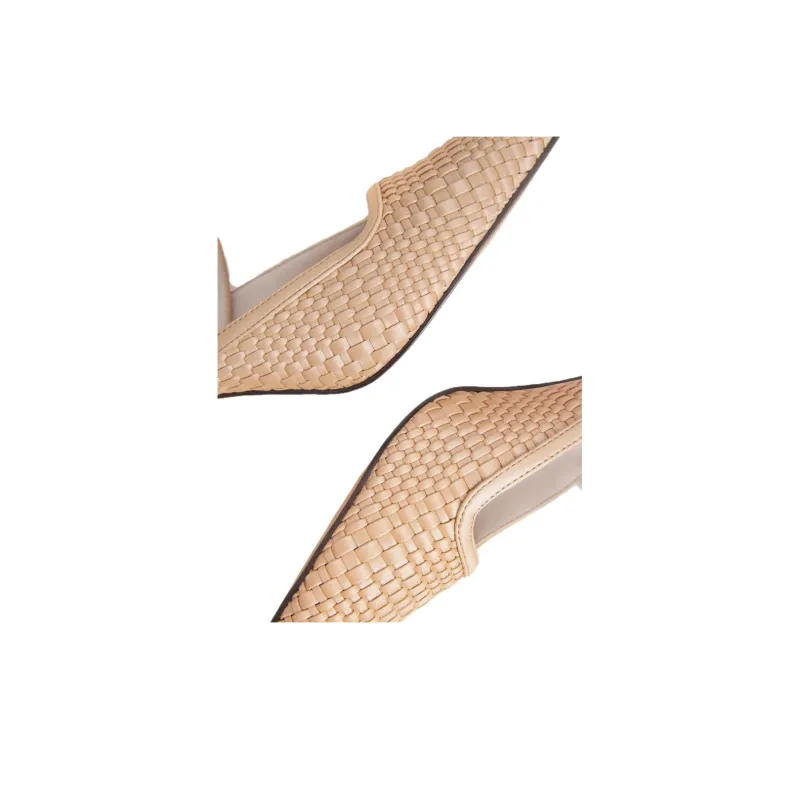 CHARLES&KEITH Composite Sole Closed Toe Slippers 7.7cm Women's Camel/Lime Green Yellow-3