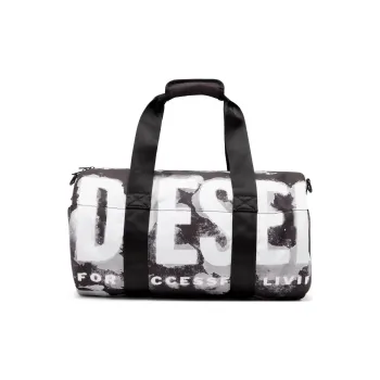 DIESEL Polyester Shoulder Bag Crossbody Bag Handbag Travel Bag Men's Black & White