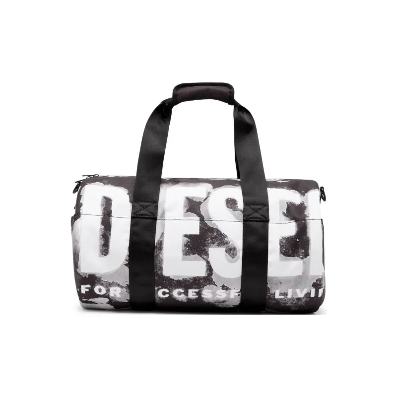 DIESEL Polyester Shoulder Bag Crossbody Bag Handbag Travel Bag Men's Black & White-0