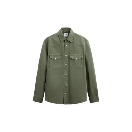 ZARA Shirts Men Khaki