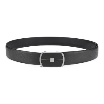 ROBERTA DI CAMERINO Stainless Steel Buckle With Top Grain Cow Leather Belts Men's Black 3.7CM