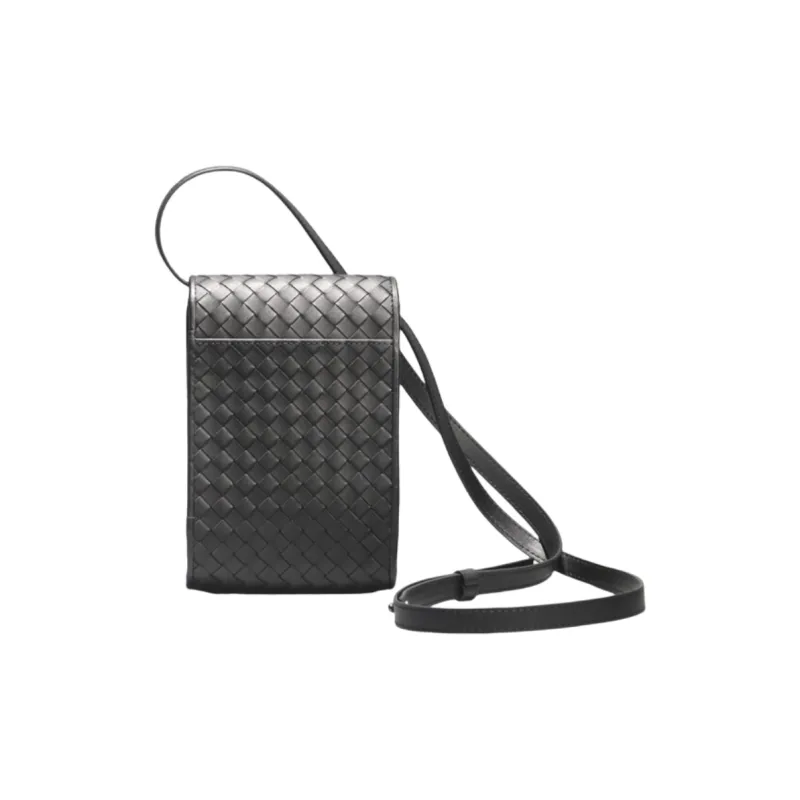 CMLZIUA Top Grain Cow Leather Cell Phone Pouch Unisex Black-0