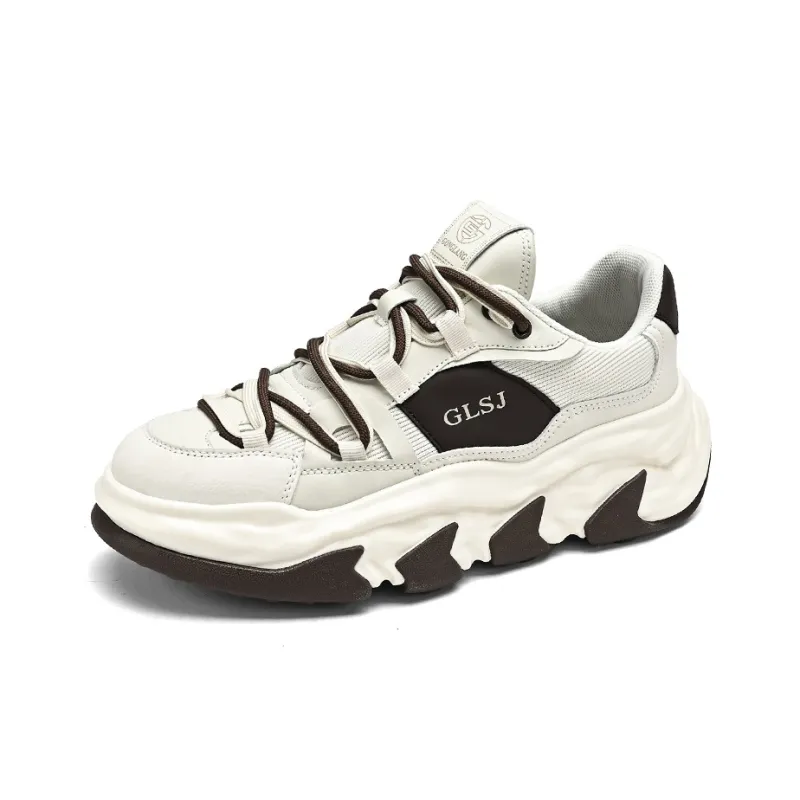GONGLANGSHIJIA Wear-Resistant Height Increasing Low-Top Chunky Sneakers Men's-8