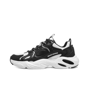 Skechers Cushioning Anti Slip And Wear Resistant Low Top Chunky Sneakers Men's Black White