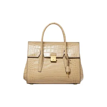 MICHAEL KORS Campbell Medium Crocodile Embossed Leather Satchel