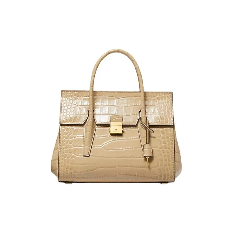 MICHAEL KORS Campbell Medium Crocodile Embossed Leather Satchel-0