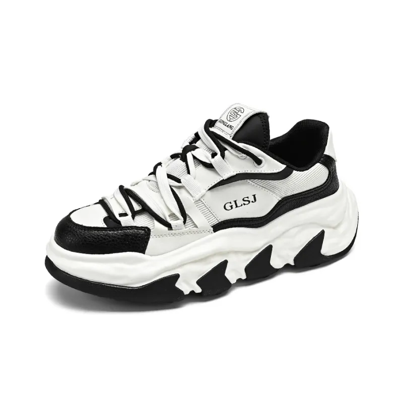 GONGLANGSHIJIA Wear-Resistant Height Increasing Low-Top Chunky Sneakers Men's-1