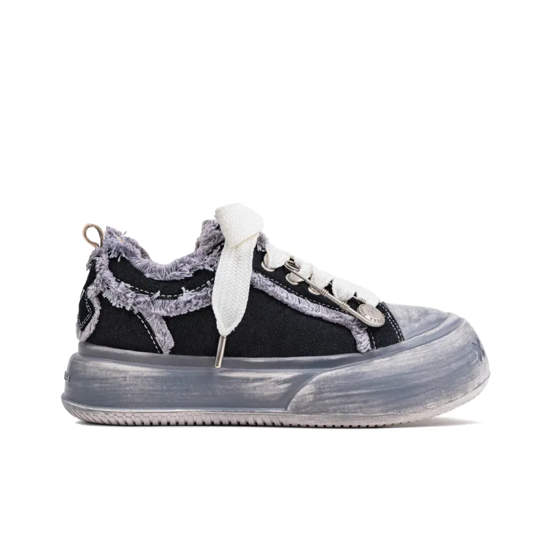 SOAP OPERA Wiping Color Series Canvas Shoes Unisex Low Top Gray-3