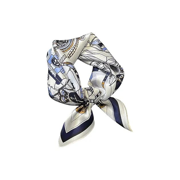 Narandu Mulberry Silk Scarves Women's Navy Blue-0