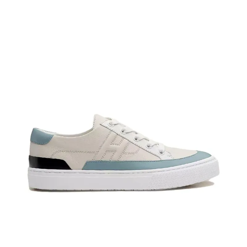 HERMES Deep Low Top Stylish Skateboarding Shoes Women's White Blue Black-2