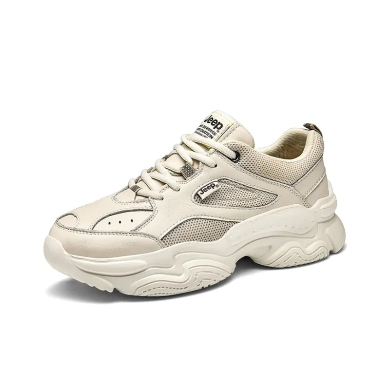 Jeep Cushioned Slip Resistant Abrasion Resistant Low Top Chunky Sneakers Unisex Vintage Easy To Wear-2