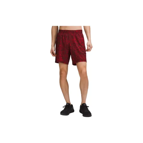 Lululemon Pacebreaker Casual Shorts Men Surface Drift Red Multi