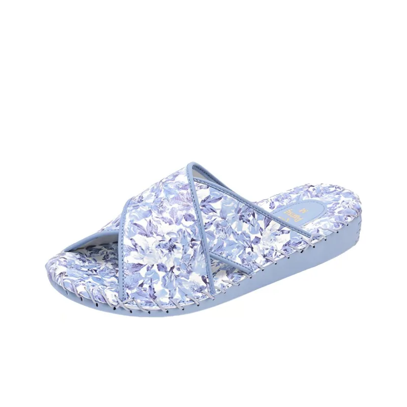 PANSY Slide Slippers Women's Pink/Blue/Ivory-2