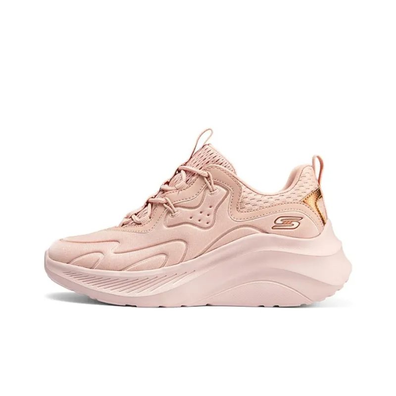 Skechers Cushioned Slip Resistant Height Increasing Low Top Casual Shoes Women's Nude Pink-0
