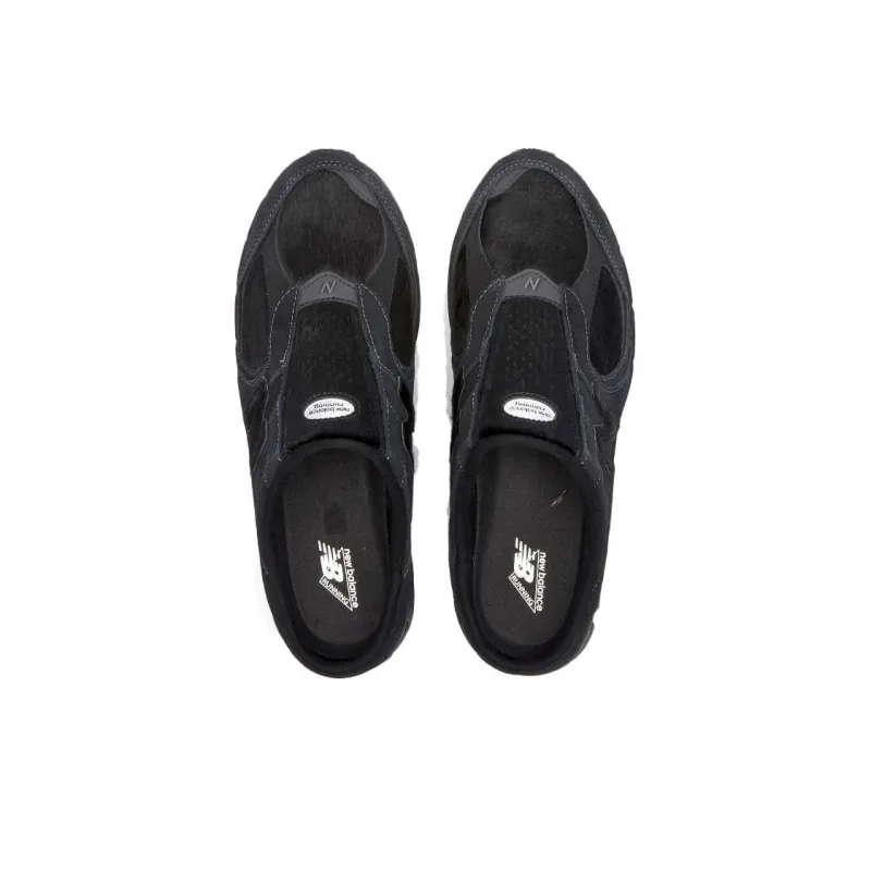New Balance 2002R Mule Triple Black Pony Hair-2