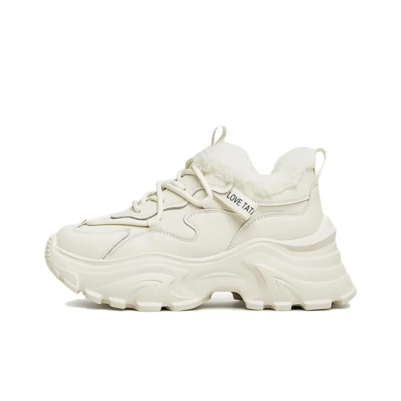 TATA Chunky Sneakers Women's Low Top Solid Color-5