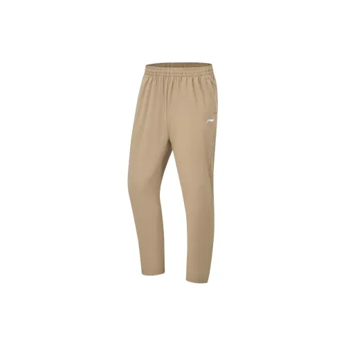 LINING Fitness Series Knitted Sweatpants Men Light Chestnut Brown