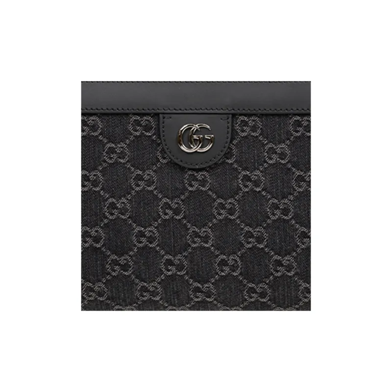 GUCCI Ophidia Denim Crossbody Bag Shoulder Bag Women's Black & Gray-9