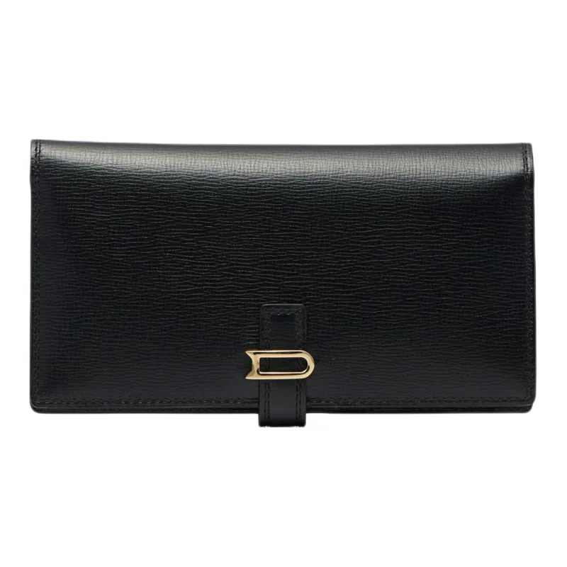 Delvau Opera Calf Grain Calfskin Wallet Women's Black-0