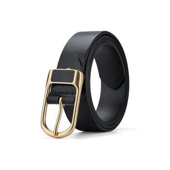 WilliamPOLO Top Grain Cow Leather Leather Belts Men's Black 3.5cm Width
