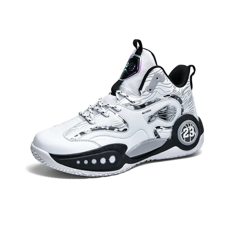 Black tailed Deer Cushioning, Slip Resistant, And Abrasion Resistant High Top Basketball Shoes Unisex-1