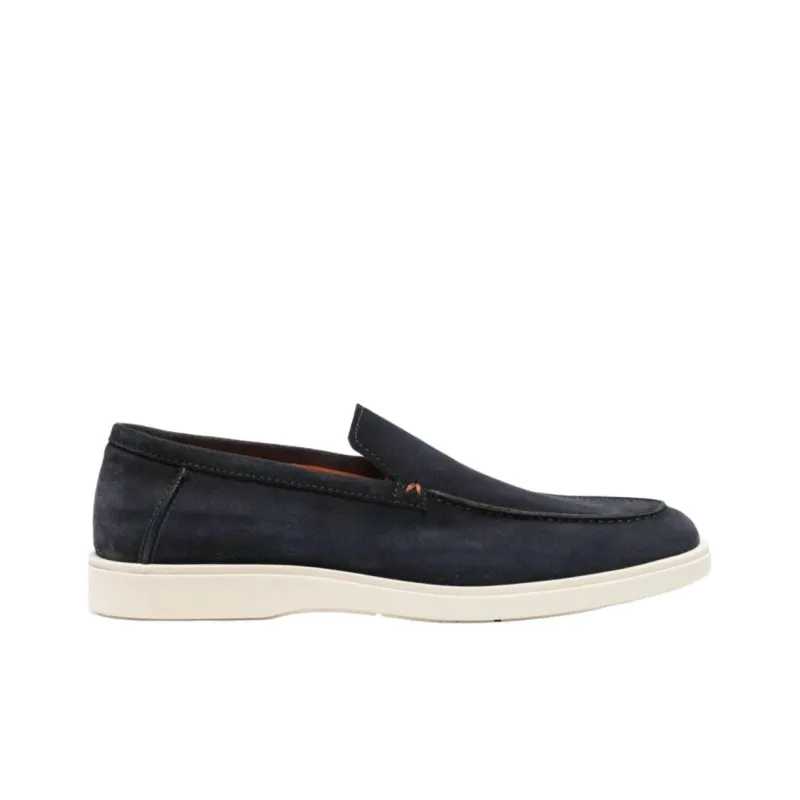 Santoni Almond-toe Suede Loafers-1