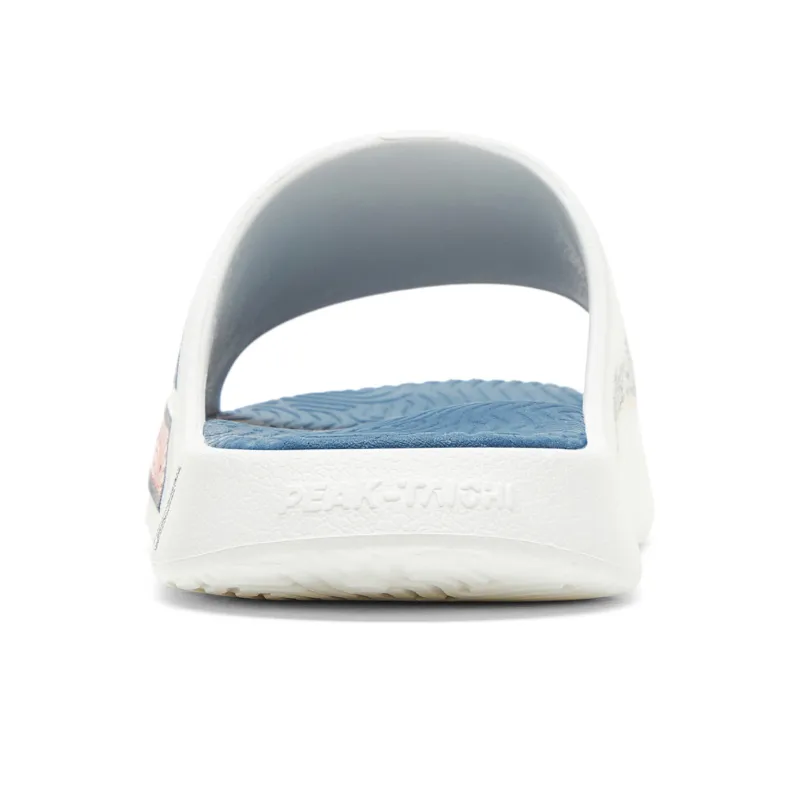PEAK Slide Slippers Women's Beige White Navy Blue-4