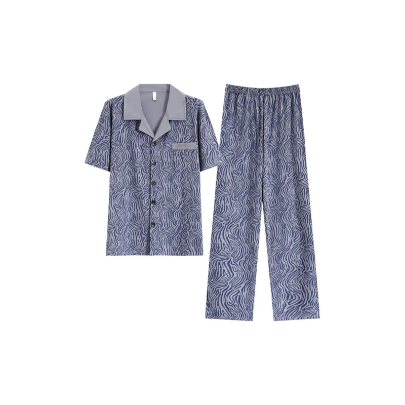 Mulong Family Pajama Set Men's Blue-0