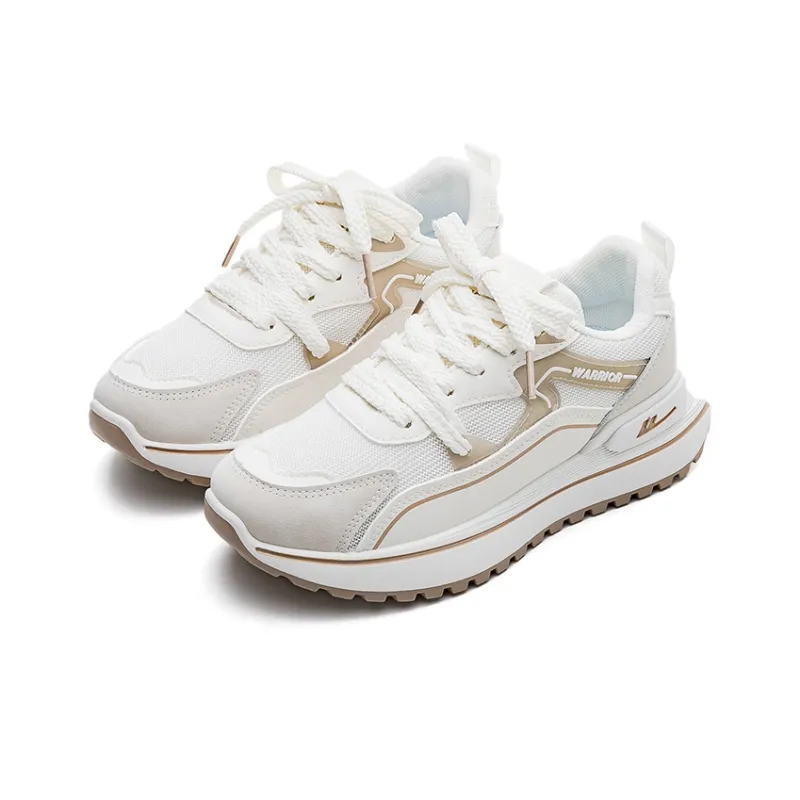 Warrior Cortez Shoes Casual Shoes Wear-Resistant Lightweight Height Increasing Low-Top Chunky Sneakers Women's Khaki-1