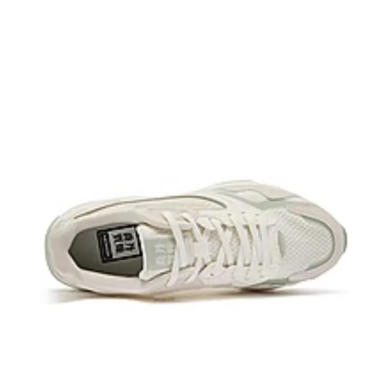 QIAODAN Vertical And Horizontal V Cushioned Wear Resistant Slip Resistant Low Top Casual Shoes Women's Gray Green-2
