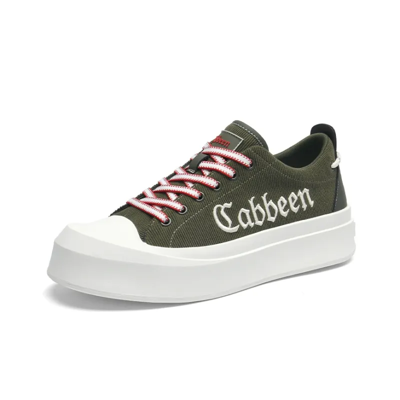 Cabbeen Preppy Round Head Wear-Resistant Slip-Resistant Low-Top Skateboard Shoes Men's Black-8