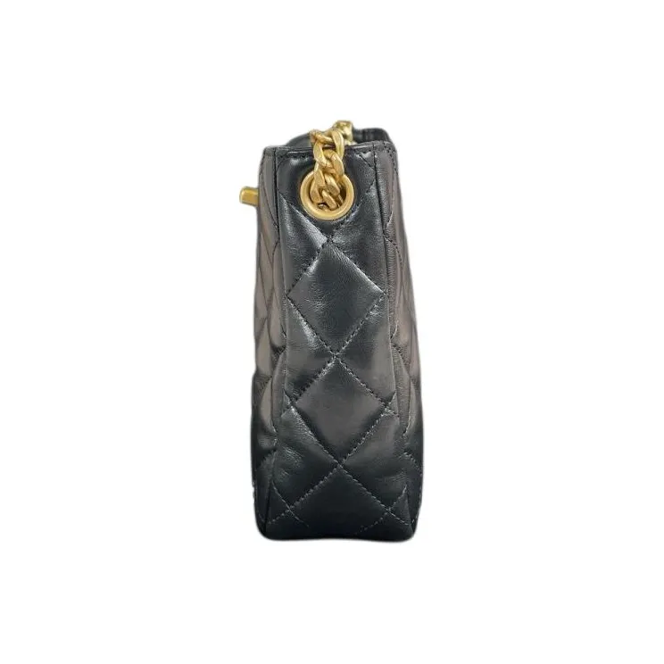 CHANEL Lambskin Shoulder Bag Women's Black-2