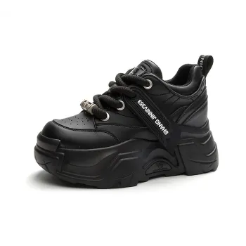 Shangjinni Breathable Lightweight Height Increasing Mid-Top Chunky Sneakers Women's