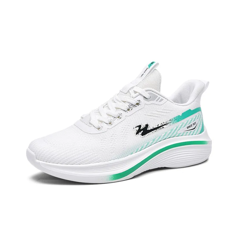 Binary Running Shoes Men Low Top White/Green-1