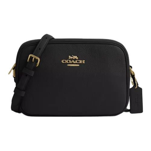coach under Jamie Refined Pebble Pattern Leather Camera Bag, Shoulder Bag, Crossbody Bag Trumpets Women's Gold & Black