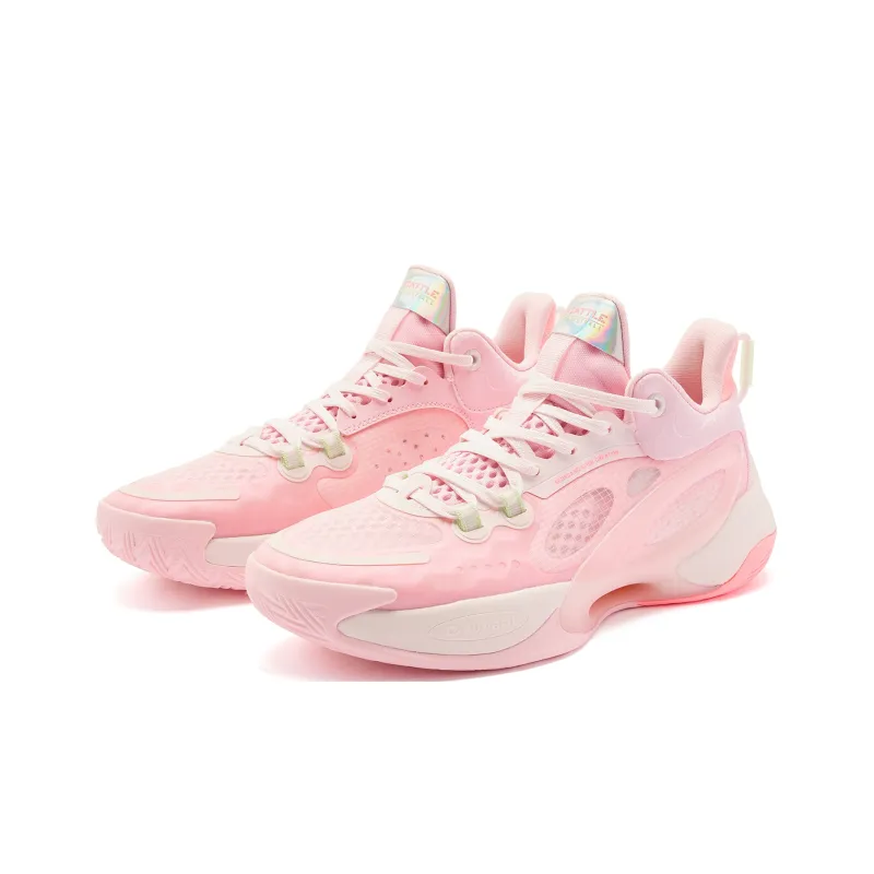 QIAODAN Dawn Basketball Shoes Men Low Top Morning Light Pink Energetic Pink-3