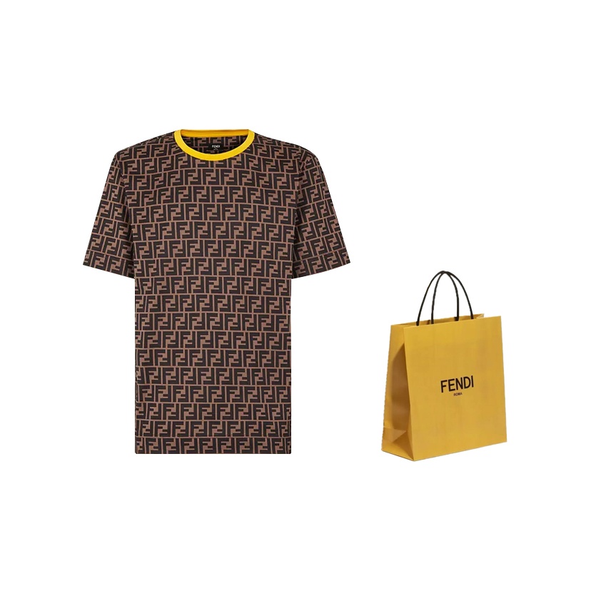 FENDI T Shirts Men Brown POIZON