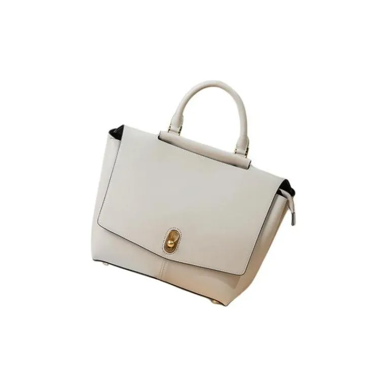 TOUCH MISS Cow Leather Tote Bag Shopping Bag Shoulder Bag Crossbody Bag Handbag Large Size Women's Gray White-3