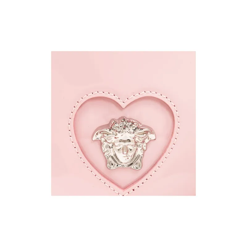 VERSACE Medusa Patent Leather Calfskin Heart-Shaped Shoulder Bag Crossbody Bag Kids' Pink-3