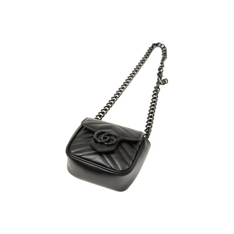 GUCCI GG Marmont Leather Fanny Pack Women's Black-7